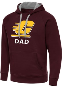 Antigua Central Michigan Chippewas Mens Maroon Dad Victory Long Sleeve Hoodie
