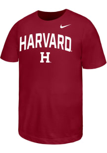 Nike Harvard Crimson Youth Maroon Arch Mascot Short Sleeve T-Shirt
