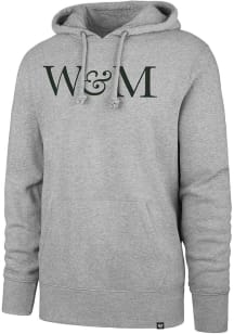 47 William & Mary Tribe Mens Charcoal WORDMARK HEADLINE HOOD Long Sleeve Hoodie