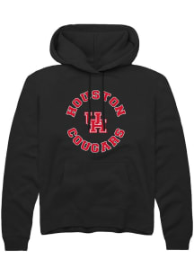 Summit Sportswear Houston Cougars Mens Black Circle Long Sleeve Hoodie