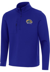 Antigua Kent State Golden Flashes Mens Navy Blue Insider Long Sleeve Qtr Zip Pullover