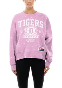 New Era Detroit Tigers Womens Pink Throwback Boxy Crew Sweatshirt