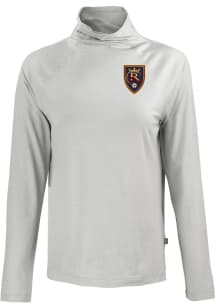 Cutter and Buck Real Salt Lake Womens Grey Coastline Eco Funnel Neck Crew Sweatshirt