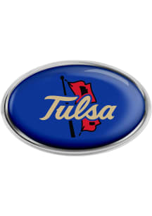 Tulsa Golden Hurricane Chrome Car Emblem - Grey
