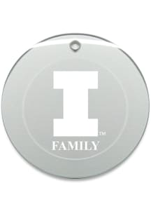 Illinois Fighting Illini Family Round Ornament - White