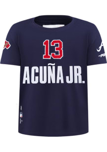 Ronald Acuna Jr Atlanta Braves Toddler Navy Blue Classic Short Sleeve Player T Shirt