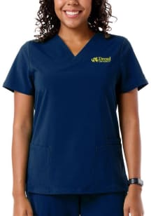Drexel Dragons Womens Navy Blue UltraStretch Multi Pocket Short Sleeve Scrubs