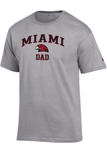 Champion Miami RedHawks Grey Arch Logo Dad Jersey Short Sleeve T Shirt