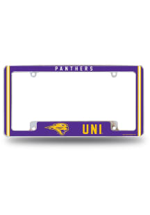 Northern Iowa Panthers Classic All Over Chrome License Plate Frame - White