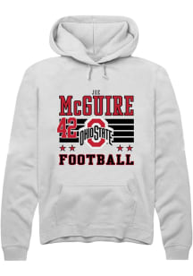 Joe McGuire Ohio State Buckeyes Mens White Football NIL Striped Player Hood