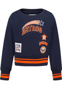 Pro Standard Houston Astros Girls Navy Blue Retro Classics Long Sleeve T-Shirt