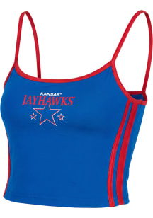 Kansas Jayhawks Womens Blue Striped Cami Tank Top