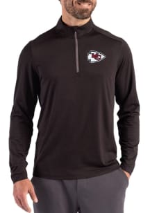Cutter and Buck Kansas City Chiefs Mens Black Coastline Long Sleeve Qtr Zip Pullover