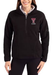 Cutter and Buck Texas Tech Red Raiders Womens Black Cascade Sherpa Qtr Zip