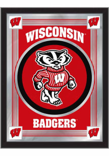 Wisconsin Badgers Mascot Logo Hanging Back Bar Mirror