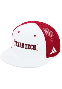 Adidas Texas Tech Red Raiders White Locker Room Perforated Flatbill Mens Snapback Hat