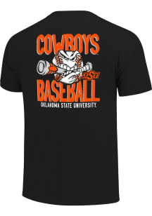 Oklahoma State Cowboys Black Angry Baseball Short Sleeve T Shirt