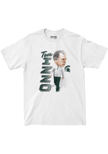 Tom Izzo Michigan State Spartans White Basketball Bobblehead Graphic Short Sleeve Fashion Player T..