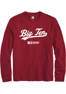 Rally Big Ten Cardinal Script Long Sleeve T Shirt