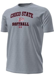 Under Armour CSU Chico Wildcats Grey Softball Performance Short Sleeve T Shirt