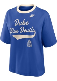 Nike Duke Blue Devils Womens Blue Legacy Boxy Short Sleeve T-Shirt