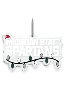 Michigan State Spartans Santa Hat Wordmark Ornament - Green