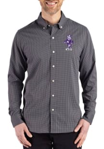 Cutter and Buck K-State Wildcats Mens Black Vintage Skyline Long Sleeve Dress Shirt