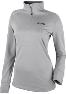 Columbia UConn Huskies Womens Grey Heat Seal Omni Wick Shotgun 2.0 Qtr Zip