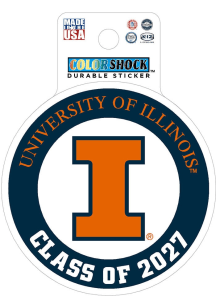 Illinois Fighting Illini Class of 2027 Durable Stickers - Orange
