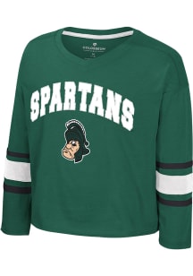 Colosseum Michigan State Spartans Girls Green Fire Long Sleeve T-shirt