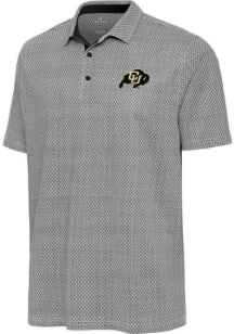 Antigua Colorado Buffaloes Mens White Intersect Short Sleeve Polo