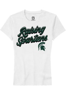 Summit Sportswear Michigan State Spartans Womens White RAISING MASCOTS Short Sleeve T-Shirt