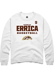Nicholas Errica Western Michigan Broncos Mens White NIL Stacked Box Player Crew