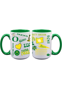 Oregon Ducks Loco 2 Pack Inner Color Ceramic Mug - White