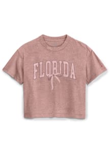 Florida Gators Womens Pink Arched Bow Short Sleeve T-Shirt