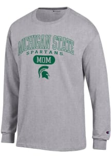 Champion Michigan State Spartans Grey Pill Box Mom Jersey Long Sleeve T Shirt
