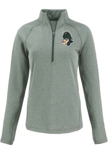 Cutter and Buck Michigan State Spartans Womens Green Peshastin Qtr Zip
