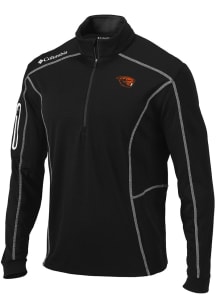 Columbia Oregon State Beavers Mens Black Heat Seal Omni Wick Shotgun Long Sleeve Qtr Zip Pullover