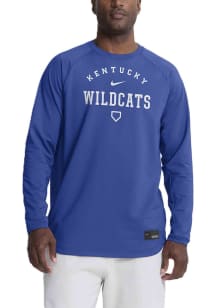 Nike Kentucky Wildcats Mens Blue Mid Weight Baseball Long Sleeve Sweatshirt