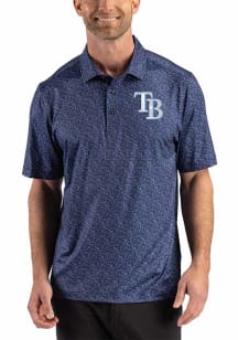 Cutter and Buck Tampa Bay Rays Navy Blue Team Pike Fern Big and Tall Polo