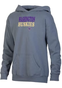 ComfortWash Washington Huskies Youth Grey Stacked Garment Dyed Long Sleeve Hoodie