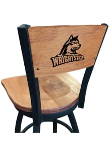 Wright State Raiders Maple Seat Maple Back Swivel Pub Stool - Brown