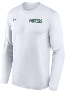 Nike Green Bay Packers White Team Name w EST Date Long Sleeve T-Shirt