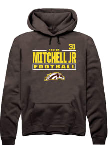 Carlos Mitchell Jr Western Michigan Broncos Mens Brown Football NIL Stacked Box Player Hood