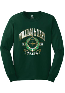 Summit Sportswear William & Mary Tribe Green ALUMNI WREATH Long Sleeve T Shirt