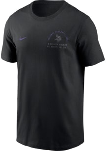 Nike Minnesota Vikings Black Split Logo Short Sleeve T Shirt