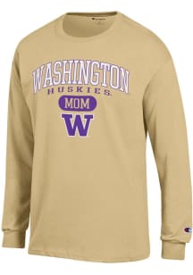 Champion Washington Huskies Gold Pill Box Mom Jersey Long Sleeve T Shirt