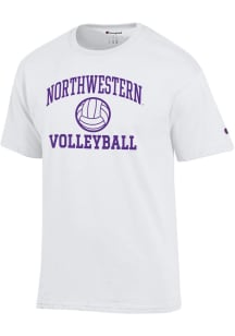 Champion Northwestern Wildcats White Volleyball Icon Jersey Short Sleeve T Shirt
