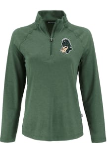 Cutter and Buck Michigan State Spartans Womens Green Coastline Qtr Zip