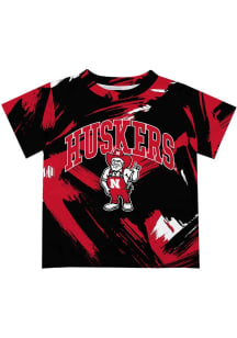Vive La Fete Nebraska Cornhuskers Toddler Black Paint Brush T-Shirt